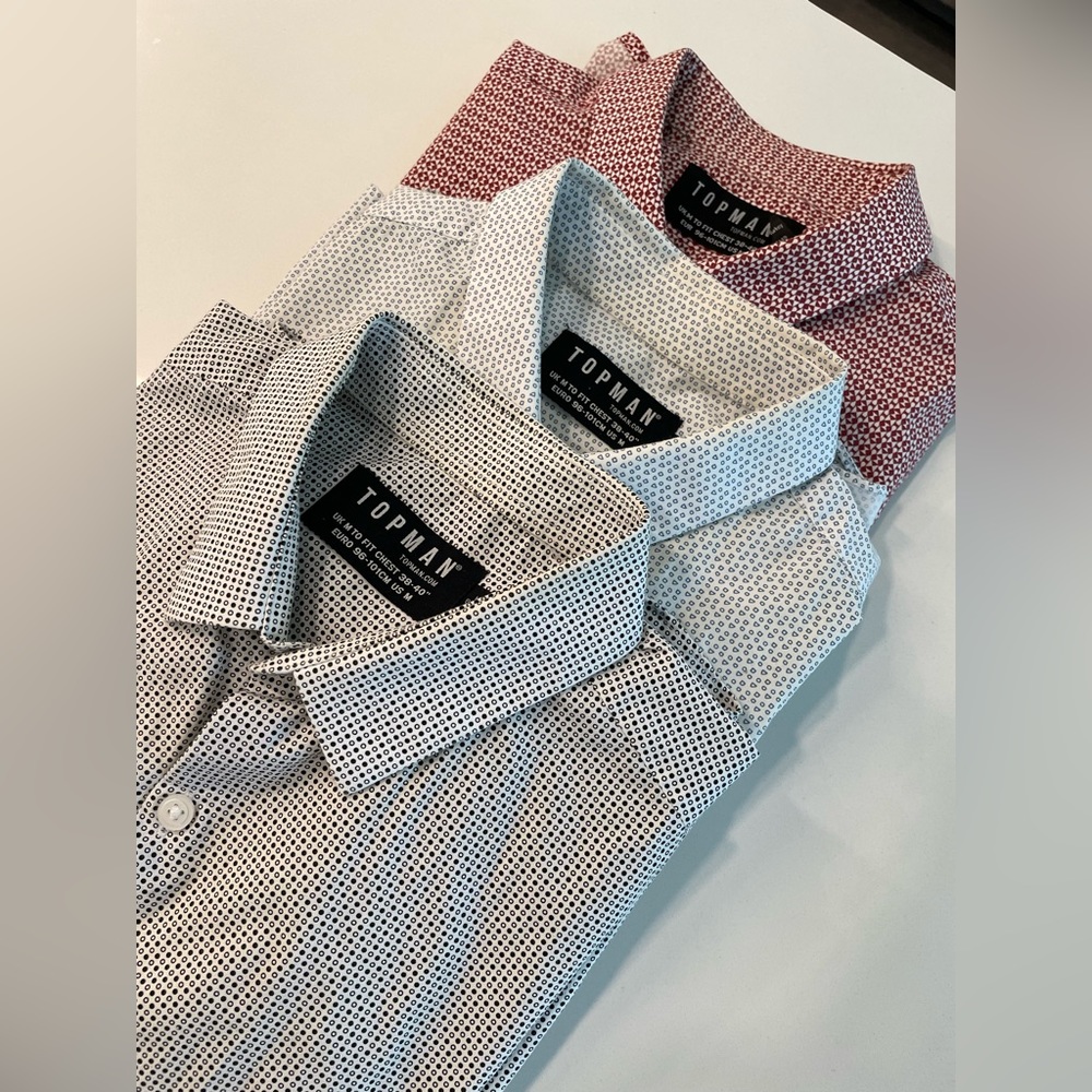 Bundle of 3 Topman short sleeve button down shirts